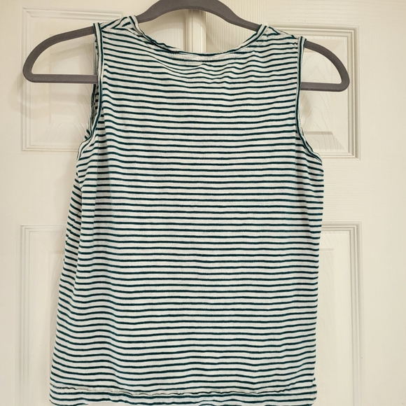 Madewell Women's Green and White 100% Cotton Striped Pocket Muscle Tank Size XXS - Picture 4 of 6